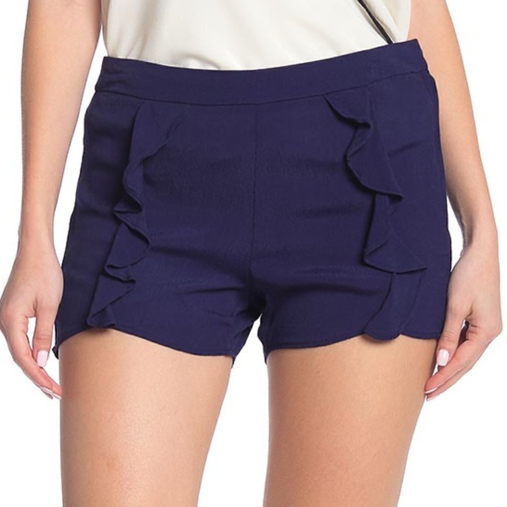 KUT FROM THE KLOTH Ruffled Navy Shorts